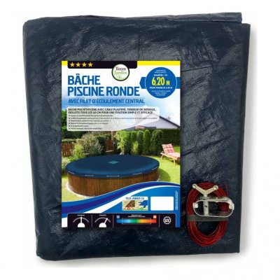 TERRE JARDIN B&acirc;che piscine ronde  diam&egrave;tre 620 cm 140 g/m&sup2; bleue