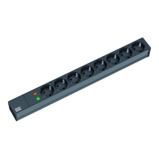 BACHMANN  19'''' 2m 8x Schuko H05VV-F 3G 1.50mm&sup2; multiprise 8 sortie(s) CA Noir