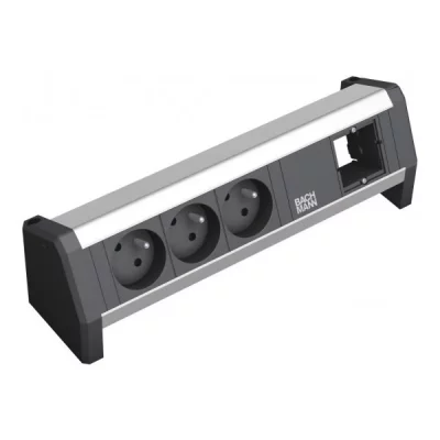 BACHMANN  Bandeau modulaire DESK 1 3 prises + 1 emplacement