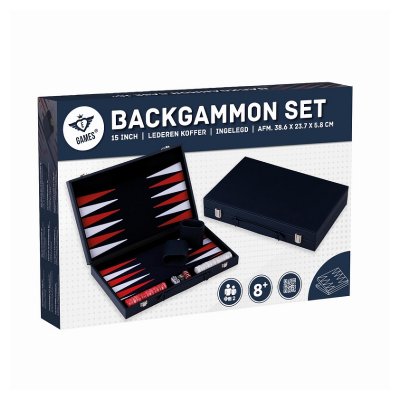 ENGELHART Backgammon rouge et noir - 36 cm x 36 cm x 5 cm