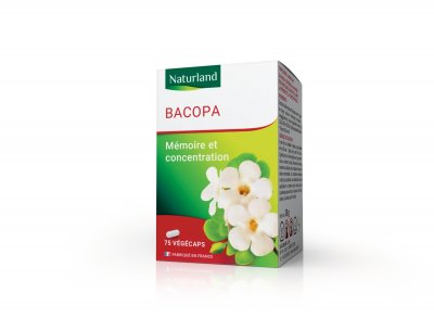 NATURLAND Bacopa, M&eacute;moire et Concentration 75 v&eacute;g&eacute;caps