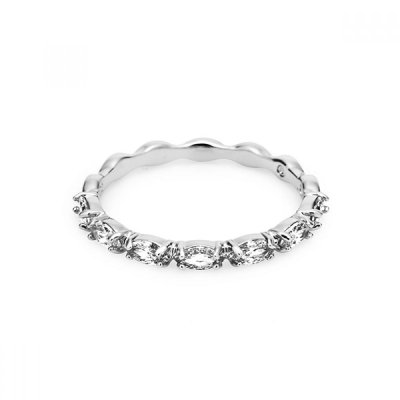 SWAROVSKI Bague Vittore, Taille Marquise, Blanche, M&eacute;tal Rhodi&eacute;