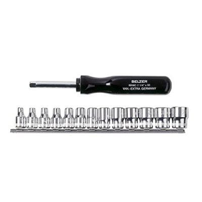 BAHCO  - Jeu de douilles 1/4 6 pans sur support rail et rallonge avec manche, 13 pi&egrave;ces - 6729SM