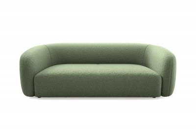 CASANOVA PARIS Bahia 3 - Canap&eacute; Droit En Tissu Bouclette 3 Places Vert