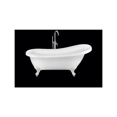 Baignoire ancienne r&eacute;tro sur pieds RICHMOND Blanche 155 cm Pieds d'Aigle Blancs