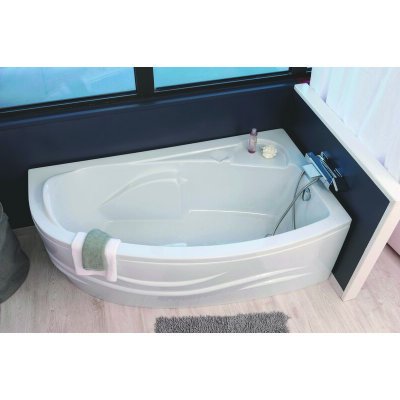 Baignoire angle droit accoudoirs Fany - Blanc - 160x90x55.2cm