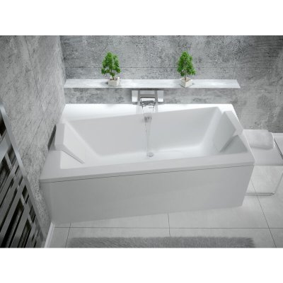 Baignoire angle gauche ZIANIGI avec tablier - Dimensions: 160cm