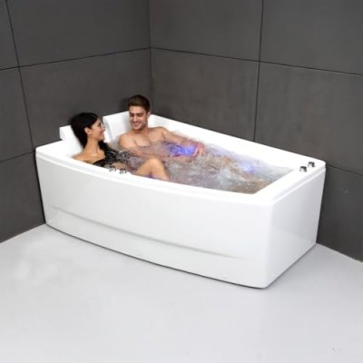 Baignoire baln&eacute;o 2 places sangha duo wave gauche l170xl(120/70)xh50cm, by spalina