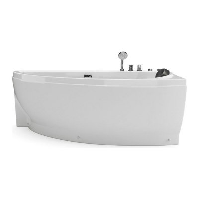 Baignoire baln&eacute;o asym&eacute;trique blanche - 1 place - 160 x 75 cm - Angle droit - TABANA