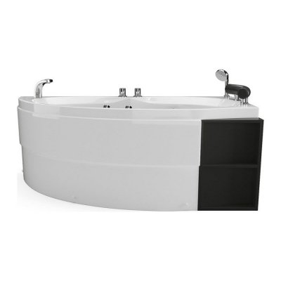 Baignoire baln&eacute;o asym&eacute;trique blanche - LUANA - 1 place - 150 x 100 cm - Angle droit