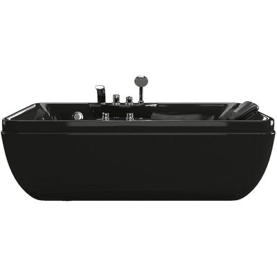 Baignoire baln&eacute;o noire - 1 place - 140L - 150 x 75 x 54,5 cm - Angle gauche - GAVINO