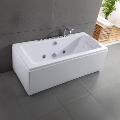 Baignoire Baln&eacute;o Sikinos White Jets, 170x78cm, By Spalina Blanc