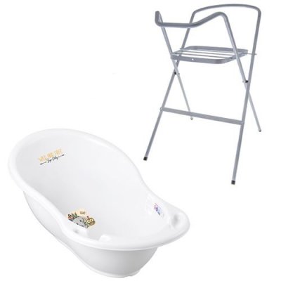 GENERIQUE Baignoire B&eacute;b&eacute; Thermom&egrave;tre Blanc Elephant 86 Cm + Pied