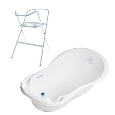 GENERIQUE Baignoire b&eacute;b&eacute; thermom&egrave;tre blanc lapin 86 cm + pied