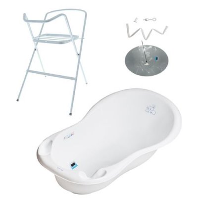 GENERIQUE Baignoire b&eacute;b&eacute; thermom&egrave;tre blanc lapin 86 cm + pied + tuyau