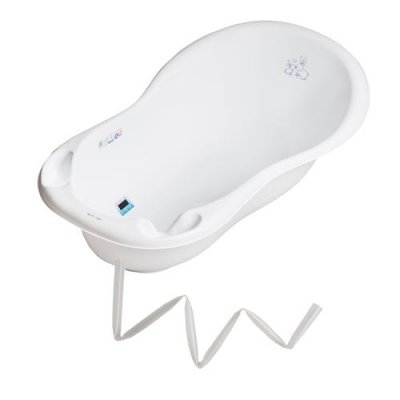 GENERIQUE Baignoire b&eacute;b&eacute; thermom&egrave;tre blanc lapin 86 cm + tuyau