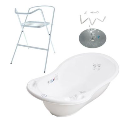GENERIQUE Baignoire b&eacute;b&eacute; thermom&egrave;tre blanc owls 102 cm + pied + tuyau