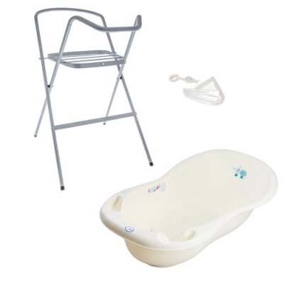 GENERIQUE Baignoire b&eacute;b&eacute; thermom&egrave;tre Jaune Dog and Cat 102 cm + Pieds + Tuyau