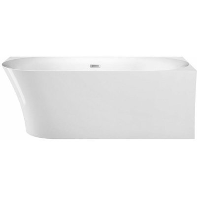 Baignoire design ovale semi-&icirc;lot ELIZABETH blanche 170 cm Angle &agrave; droite