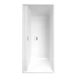 Baignoire droite 160 X 75 VILLEROY ET BOCH Collaro acrylique stone white trop plein chrome