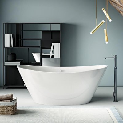 Baignoire &icirc;lot design BRIGHTON 170 cm, avec vidage inclus Noir