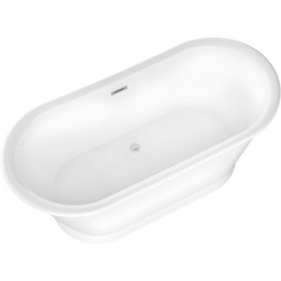 Baignoire &icirc;lot ovale - style retro - 180 L - 150 x 74 x 63 cm - Blanche - Acrylique - PELMATO