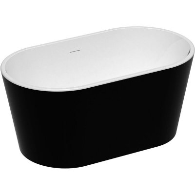 Baignoire &icirc;lot ovale - VENTE-UNIQUE - APOGON - 180L - Noir - Acrylique