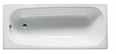Baignoire rectangulaire avec pieds perc&eacute;e 1 trou Contesa 150x70 blanc