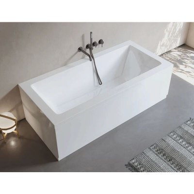 Baignoire rectangulaire CUBE blanche 170x80 Tablier non inclus - Blanc