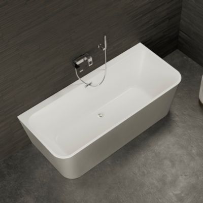 Baignoire semi-&icirc;lot murale mint 160 grise 160x75cm, by spalina
