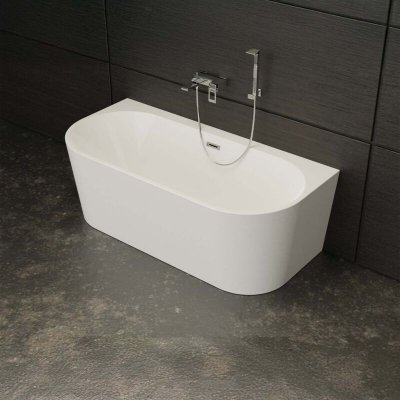 Baignoire semi-&icirc;lot murale naos 170x80cm, by spalina