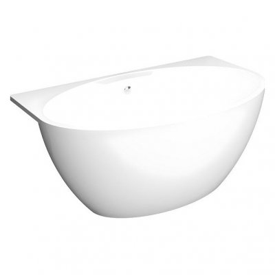 Baignoire semi-&icirc;lot ovale - VENTE-UNIQUE - PAGRUS - 197 L - Acrylique - Blanche