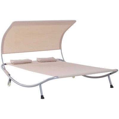 OUTSUNNY Bain de soleil 2 places design contemporain