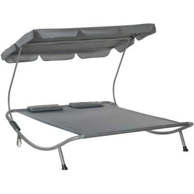 Bain de soleil 2 places design contemporain gris