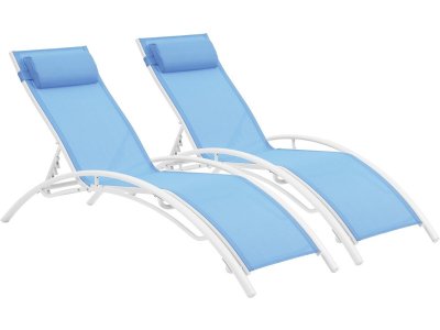 HABITAT ET JARDIN Bain De Soleil En Aluminium "Beauty" - Phoenix - Bleu - Lot De 2