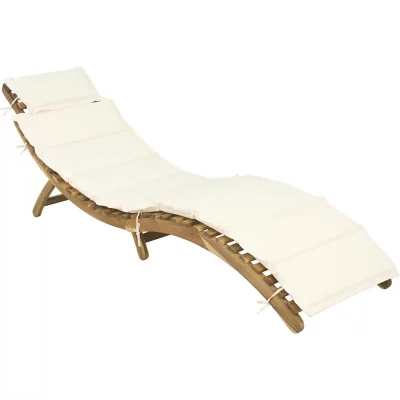 HABITAT ET JARDIN Bain de soleil en bois avec coussins inclus [ ]Jakarta[ ] - Beige