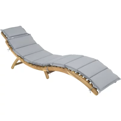 HABITAT & JARDIN Bain de soleil en bois avec coussins inclus [ ]Jakarta[ ] - Gris