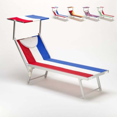 BEACH AND GARDEN DESIGN Bain de Soleil Professionnel en Aluminium Santorini EUROPE EDITION, Couleur: France