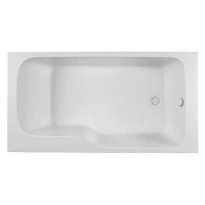 Bain douche malice, acrylique renforc&eacute; blanc brillant, 160 x 85 version droite