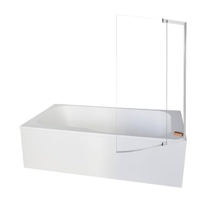 Bain douche malice antid&eacute;rapante + tablier angle + pare bain blanc mat, 160 x 85 version droite