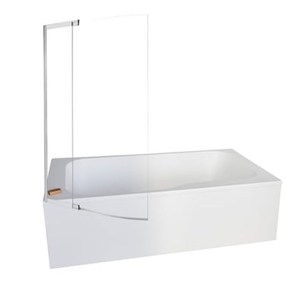 Bain douche malice antid&eacute;rapante + tablier angle + pare bain blanc mat, 160 x 85 version gauche