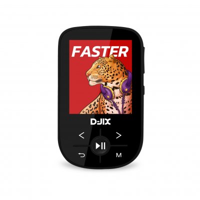 DJIX Baladeur MP4 Bluetooth  C100 avec clip sport 360&deg; Noir
