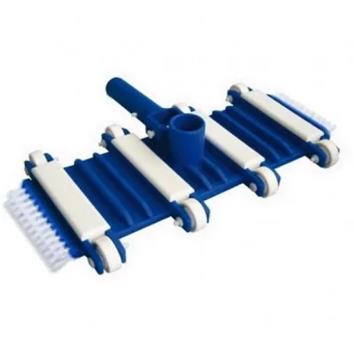Balai aspirateur manuel 8 roues + brosses lat&eacute;rales NMP bflex - blanc/bleu