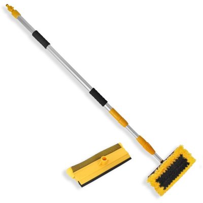 EURO VANADIUM Balai Brosse De Lavage Multifonction T&eacute;lescopique - 3 M&egrave;tres - Panneaux Solaires, Voiture, Fen&ecirc;tre