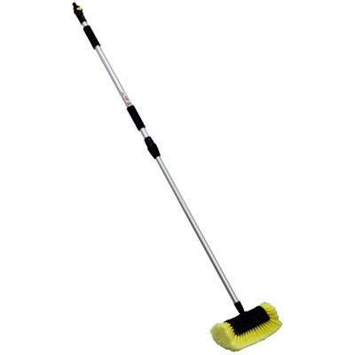 GT MARKET Balai brosse de lavage t&eacute;lescopique avec raccord tuyau - longueur 1.70 m&egrave;tres
