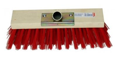 THOMAS Balai ext&eacute;rieur PVC Brosserie  - monture bois 30 cm - Rouge