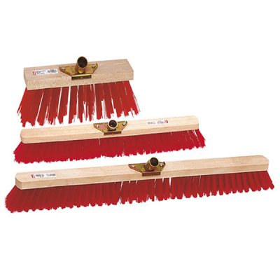 THOMAS Balaiext&eacute;rieur PVC Brosserie  - monture bois 60 cm - Rouge
