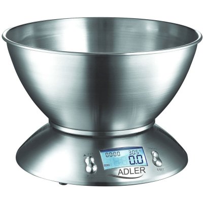 ADLER Balance de cuisine AD 3134 avec bol 2L, capacit&eacute; 5kg, pr&eacute;cision 1g