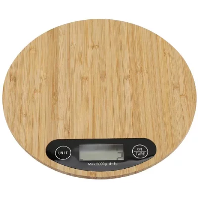VENDOS85 Balance de Cuisine en Bambou 5kg/1g 