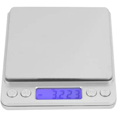 VENDOS85 Balance de cuisine num&eacute;rique en acier inoxydable de haute pr&eacute;cision 500g/0. 01g avec ecran lcd gris